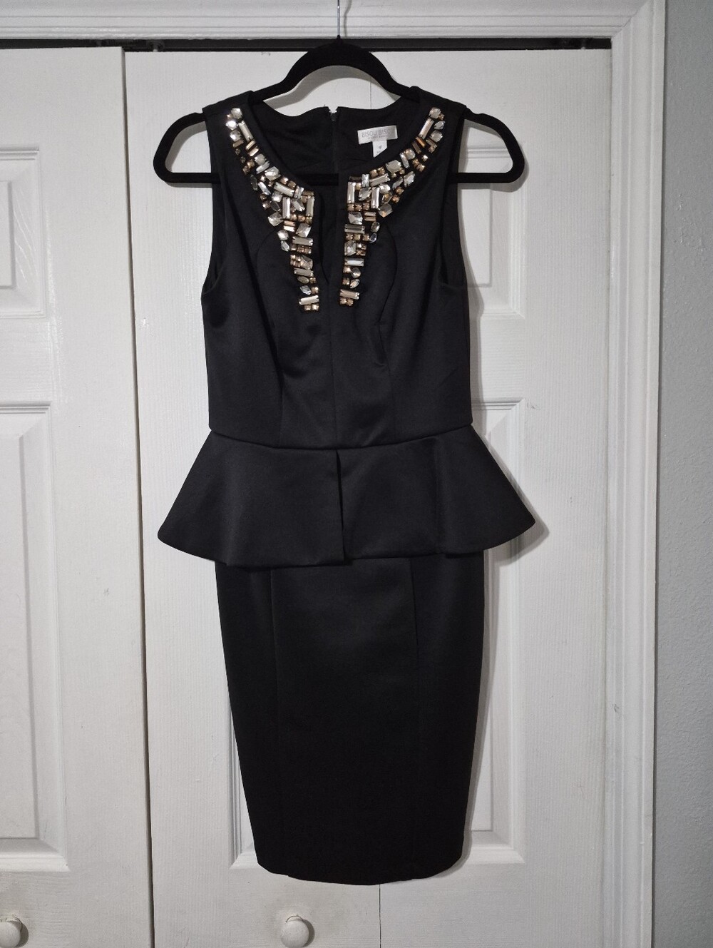 Y2K Glam Black Peplum Dress